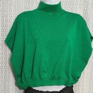 Vibrant Green Turtleneck Sweater for Women